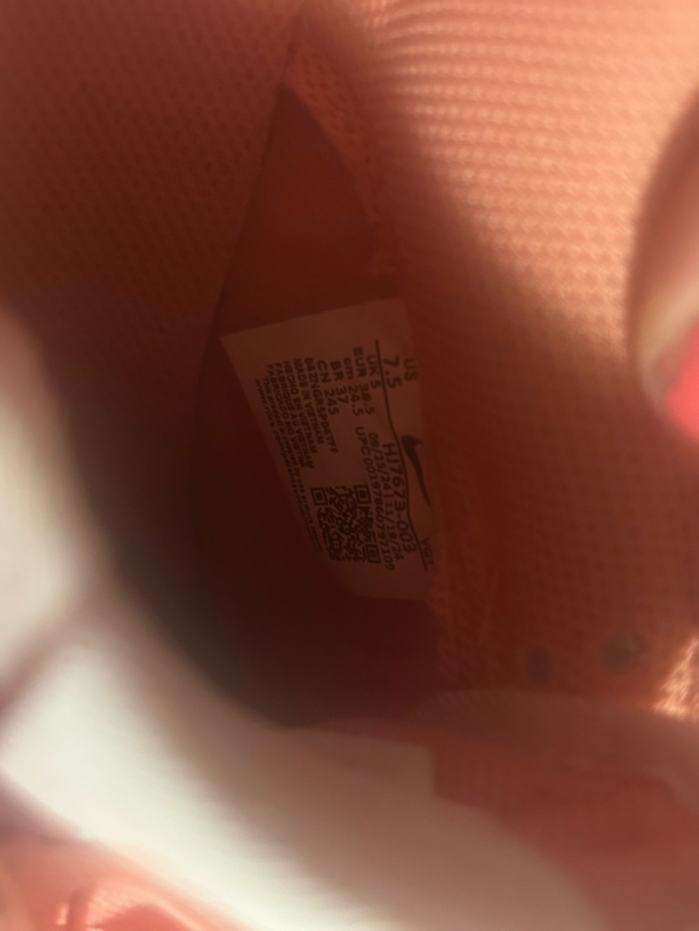 Nike Women's Low-Top Sneakers in Peach and Cream Suede - Picture 6 of 6